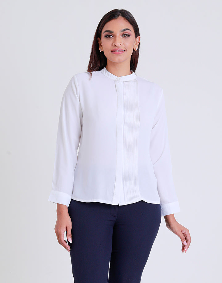 Long Sleeves Blouse with Pintucks