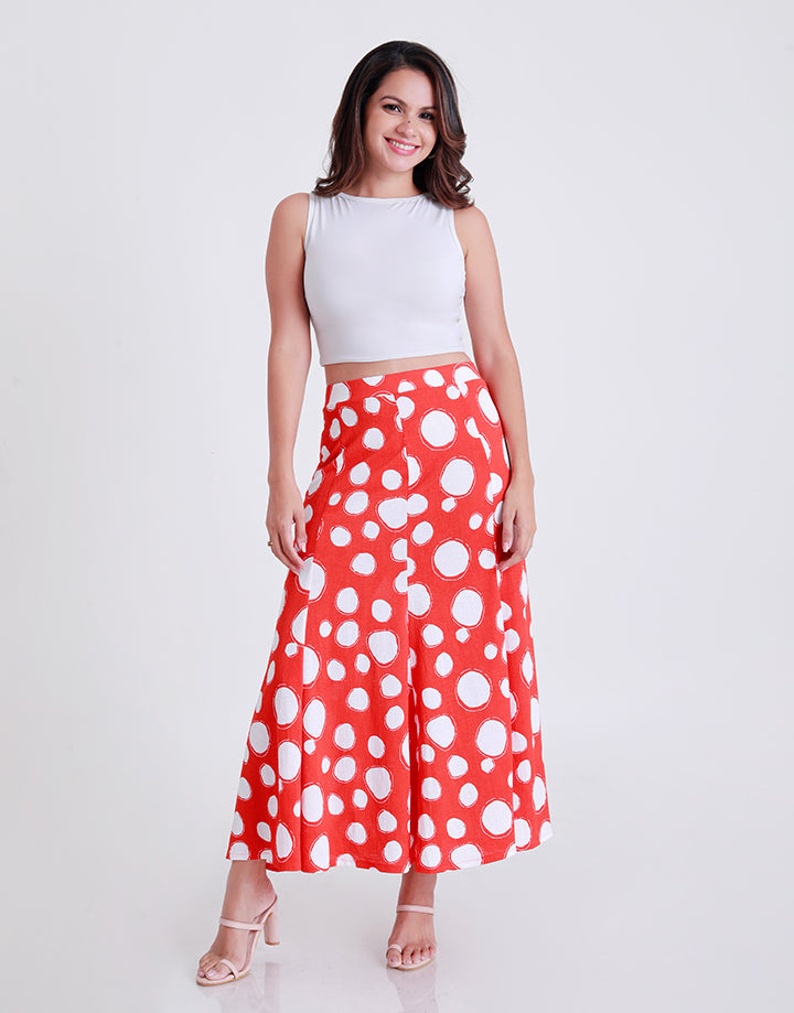 Printed 8 Piece Flared Skirt