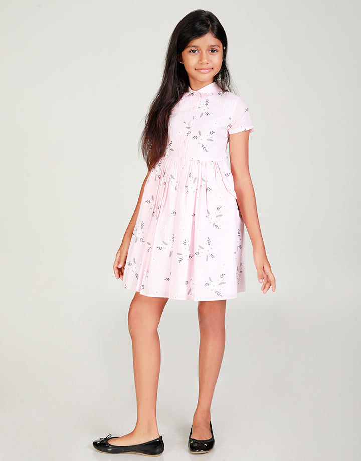 Printed Kids Dress with Side Pockets