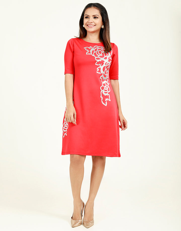 A-Line Dress with Bonded Details