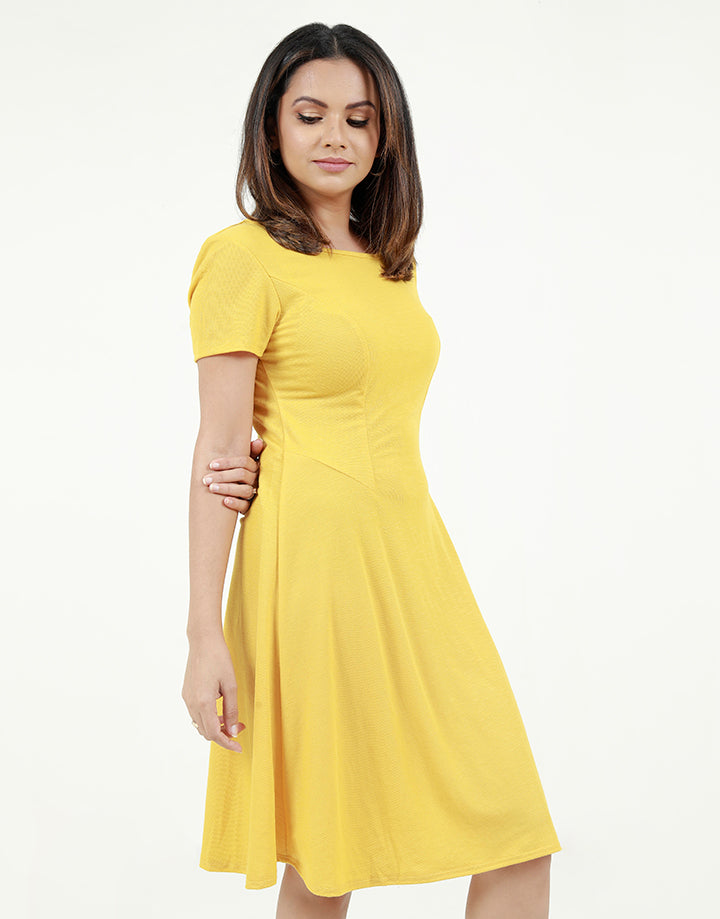 A-Line Dress with Short Sleeves