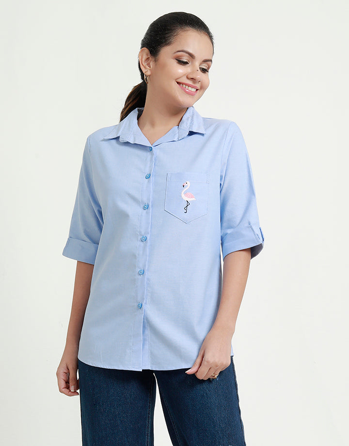 Button Down Shirt with Embroidery