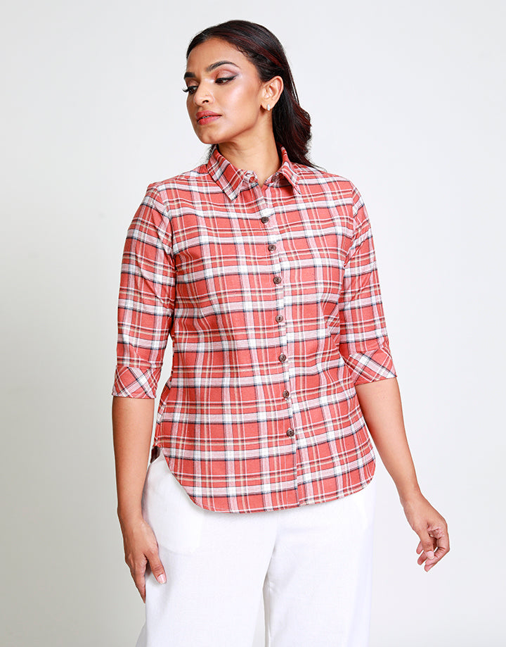 Checked Shirt in ¾ Sleeves