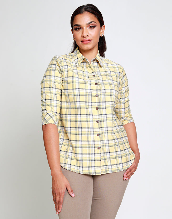 Checked Shirt in ¾ Sleeves