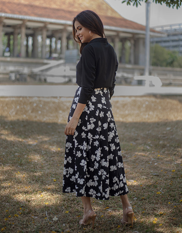 Floral Printed A-Line Skirt