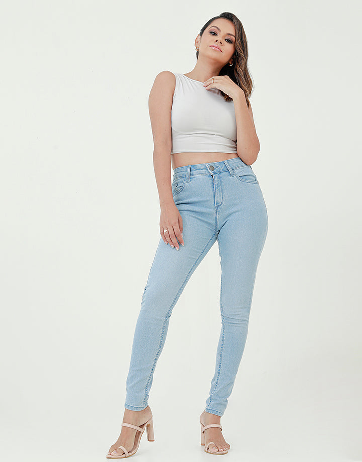 LICC Skinny Jeans with Single Buttons