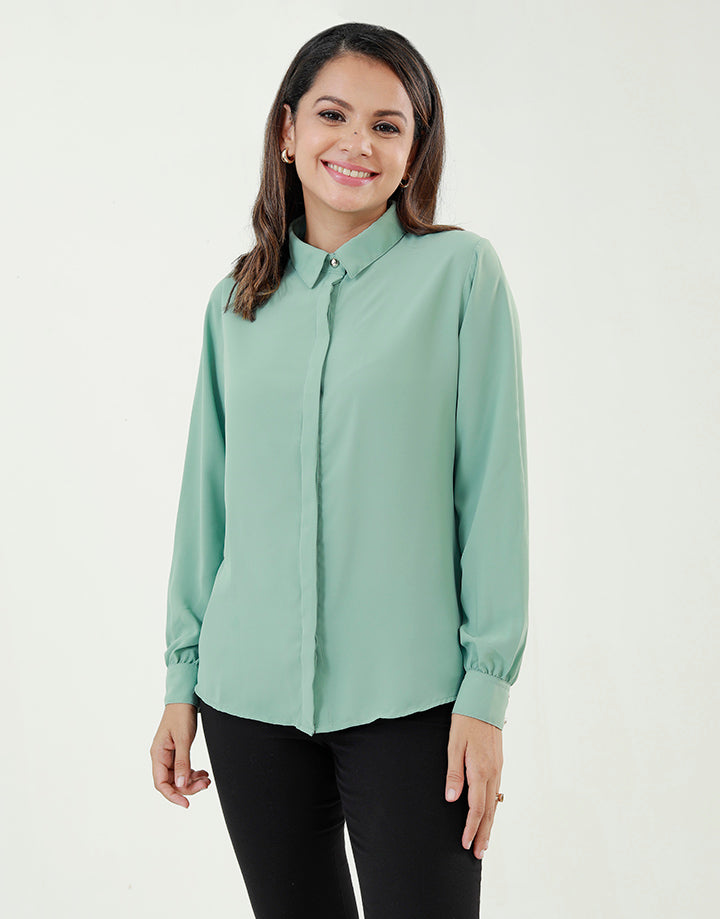 Long Sleeves Blouse with Collar