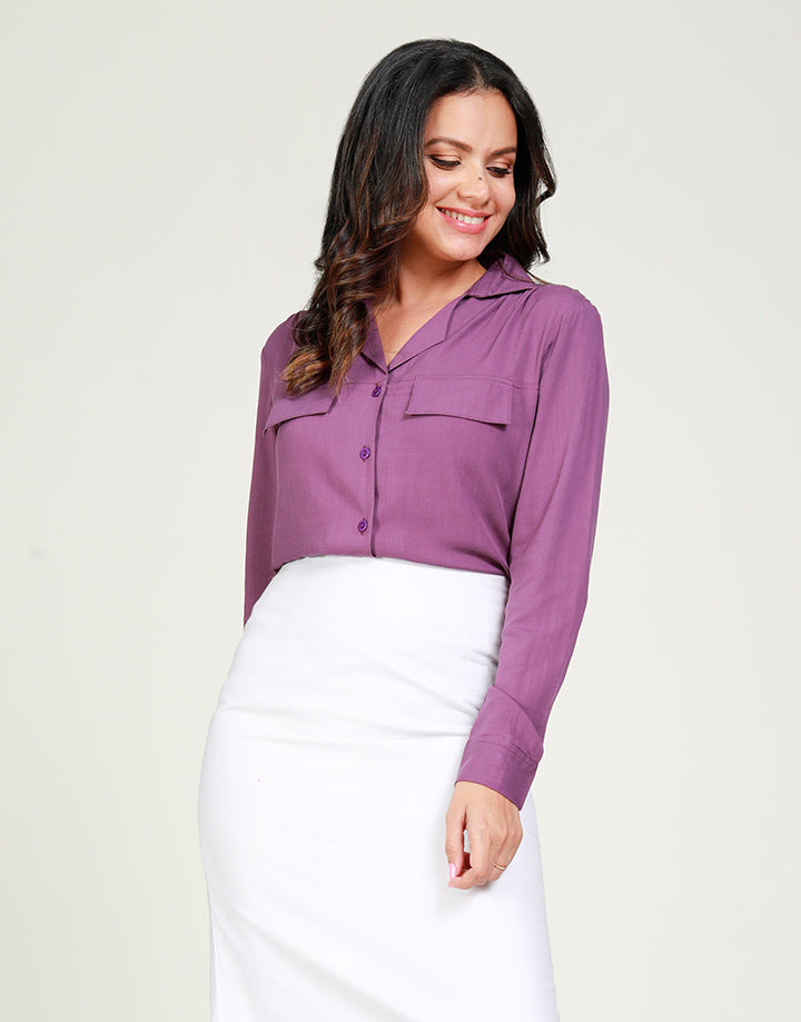 Long Sleeves Shirt with Flap Pockets