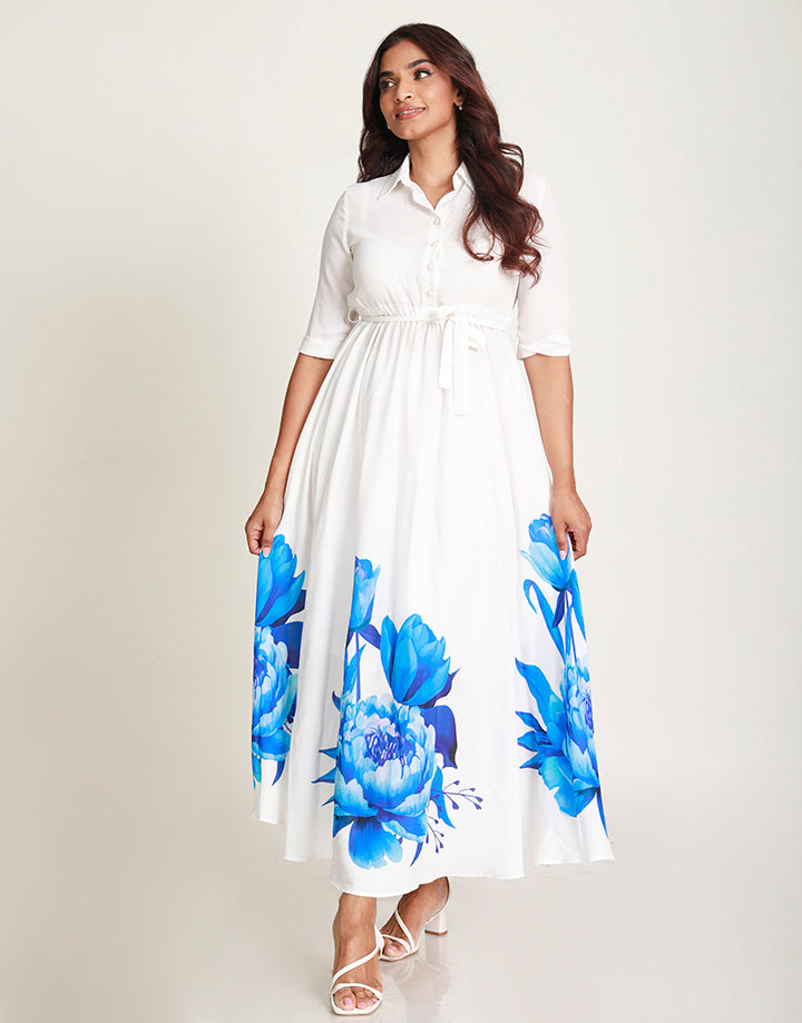 Maxi Dress with Placement Print