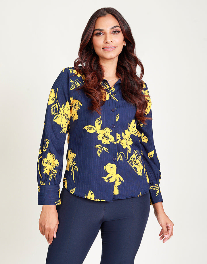 Printed Blouse with Long Sleeves