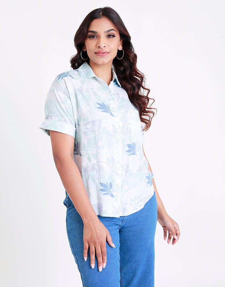 Printed Blouse with Pocket