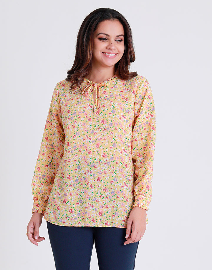 Printed Top with Long Sleeves