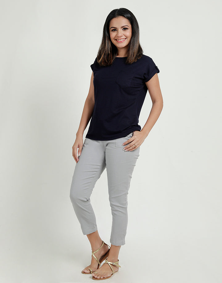 Round Neck T-Shirt with Maggie Sleeves
