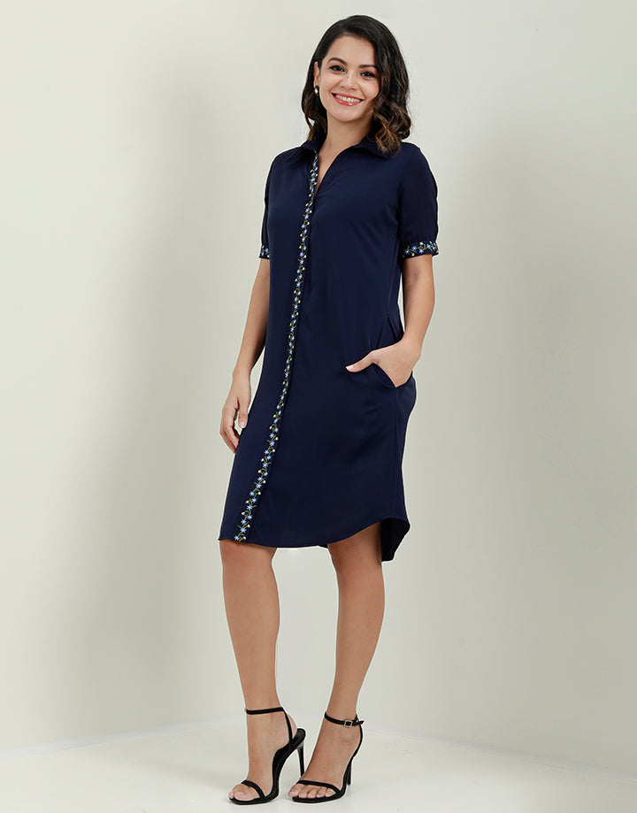 Shirt Dress with Embroidery