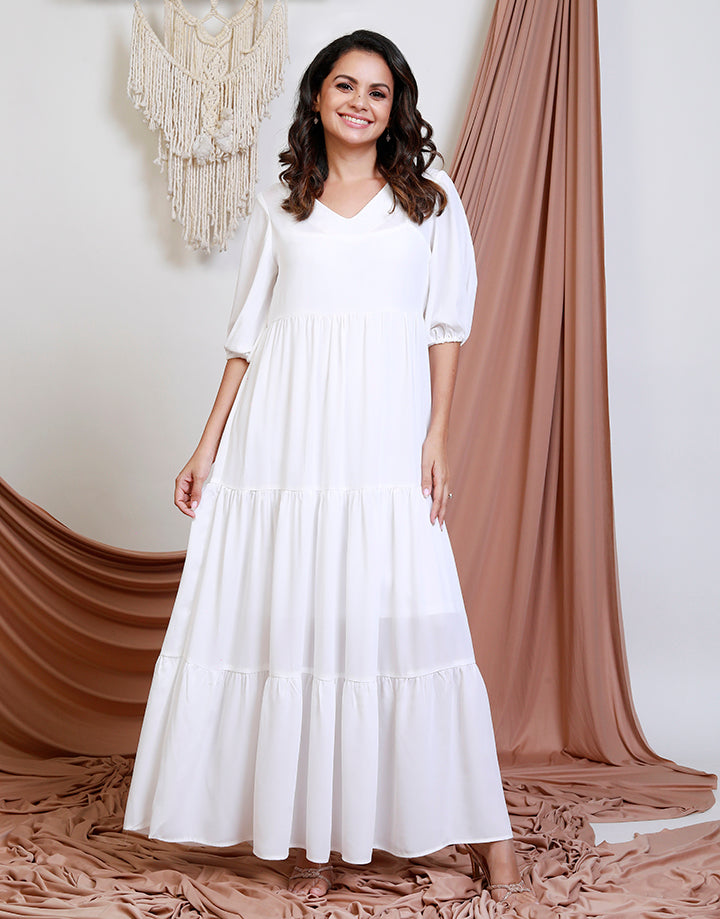Tiered Maxi Dress in V-Neck