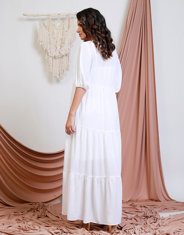 Tiered Maxi Dress in V-Neck
