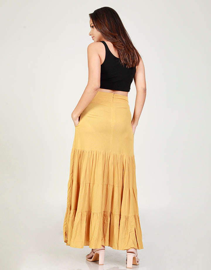 Tiered Midaxi Skirt in Cheesecloth