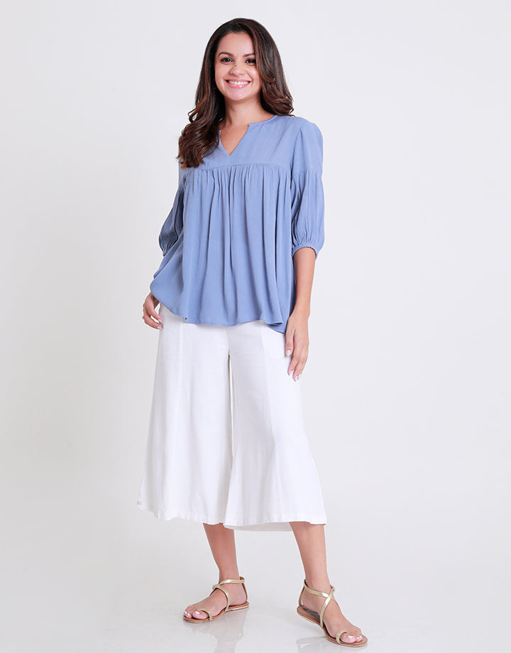 V-Neck Top with ¾ Sleeves