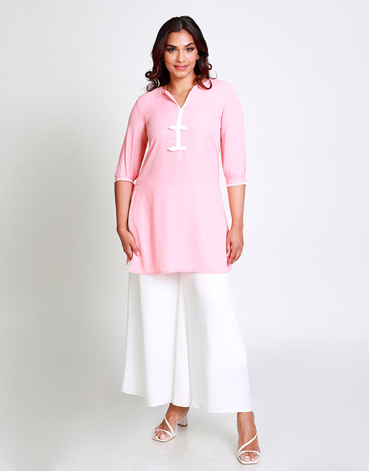 ¾ Sleeves Kurtha with Contrasting Details