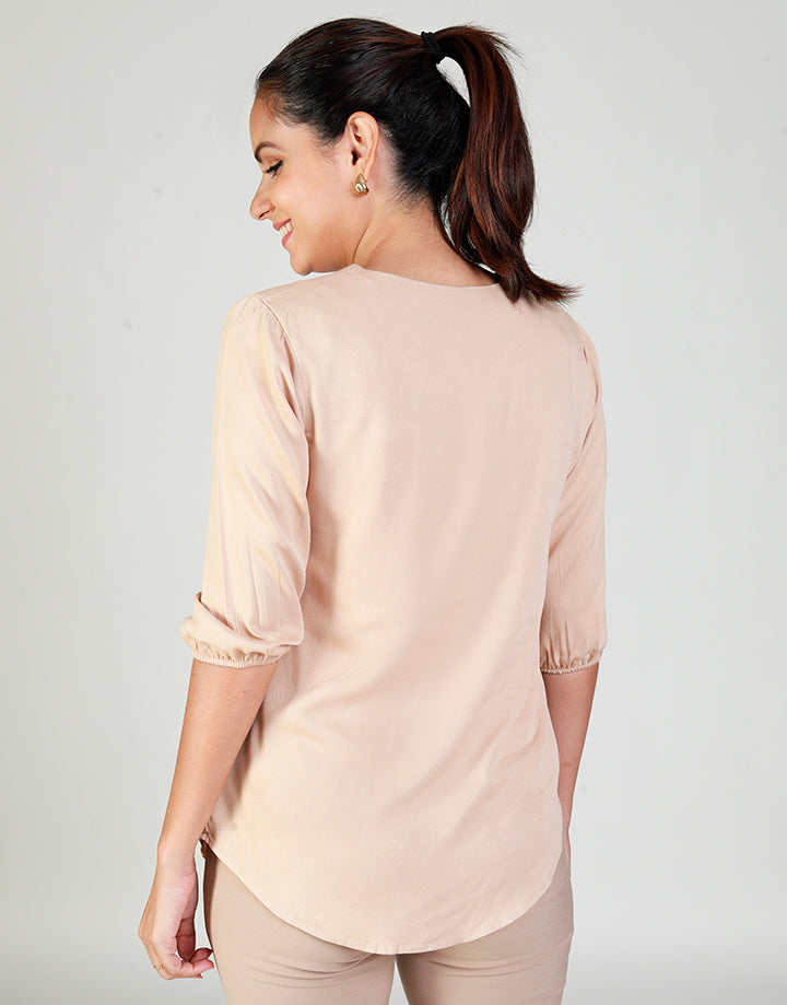 ¾ Sleeves Top with Empire Waist Line