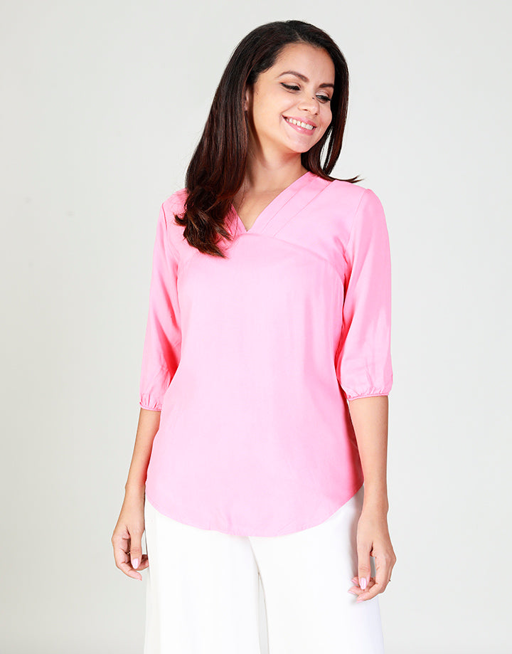 ¾ Sleeves Top with Empire Waist Line