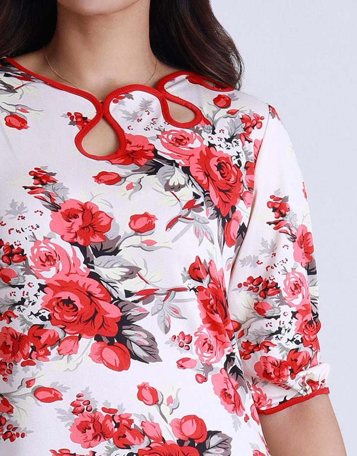 3/4 Sleeves Top with Keyhole