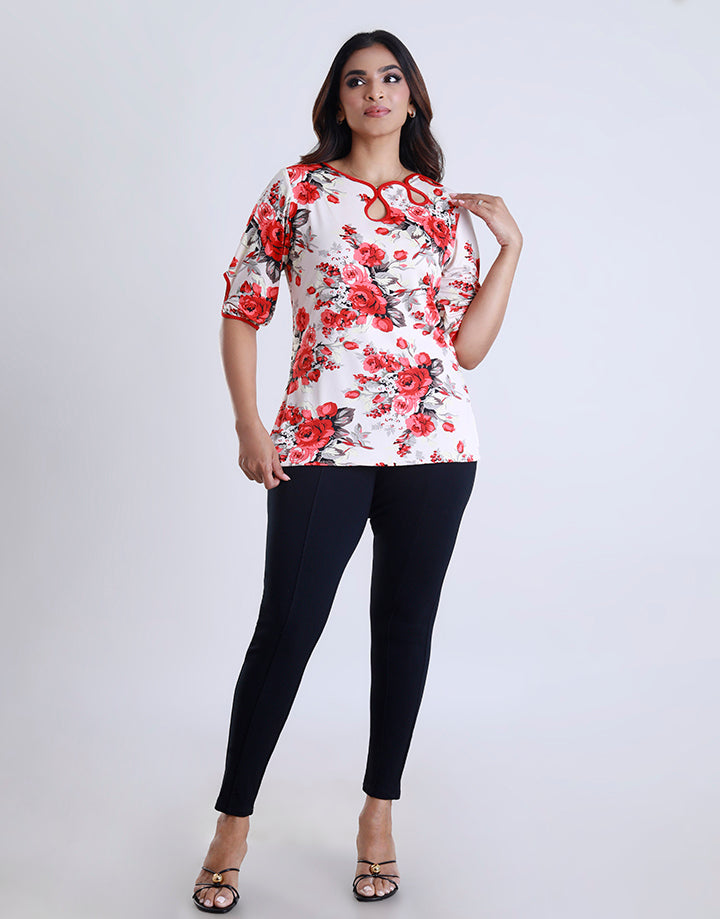 3/4 Sleeves Top with Keyhole