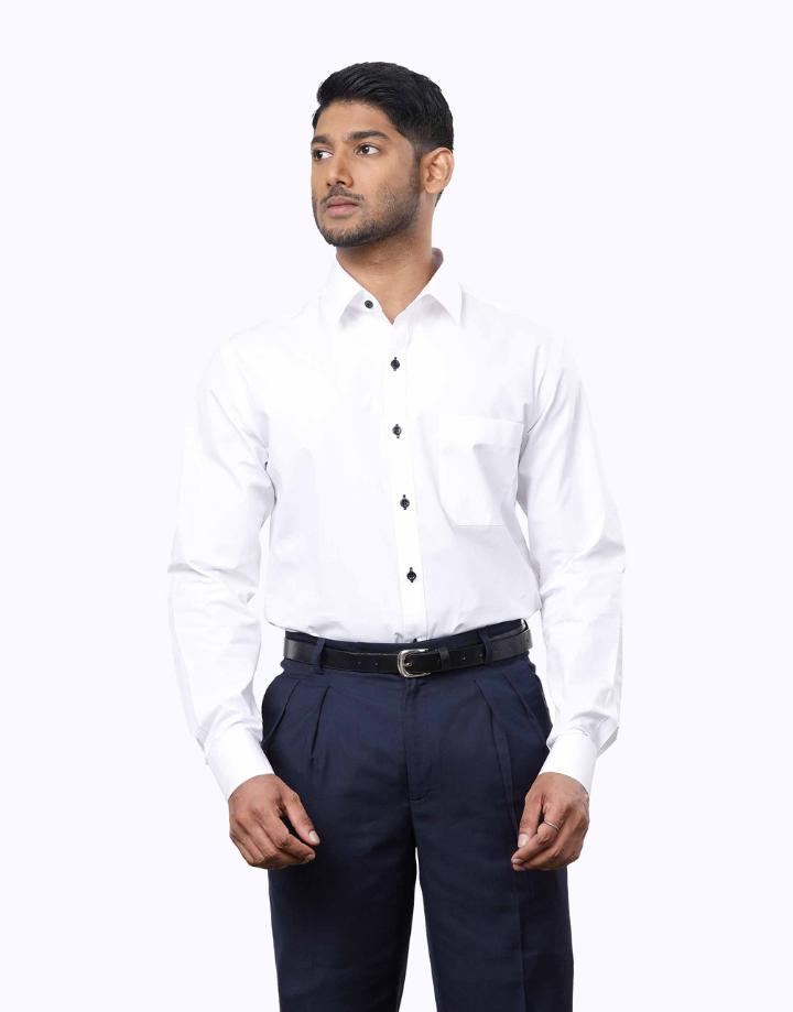 Bluefort Brilliant White Poplin Shirt – White Button