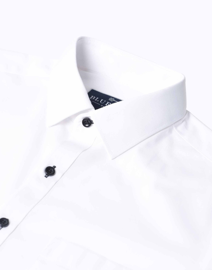 Bluefort Brilliant White Poplin Shirt – White Button