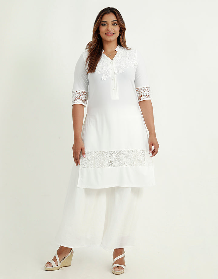 Chinese Collared Kurtha with ¾ Sleeves