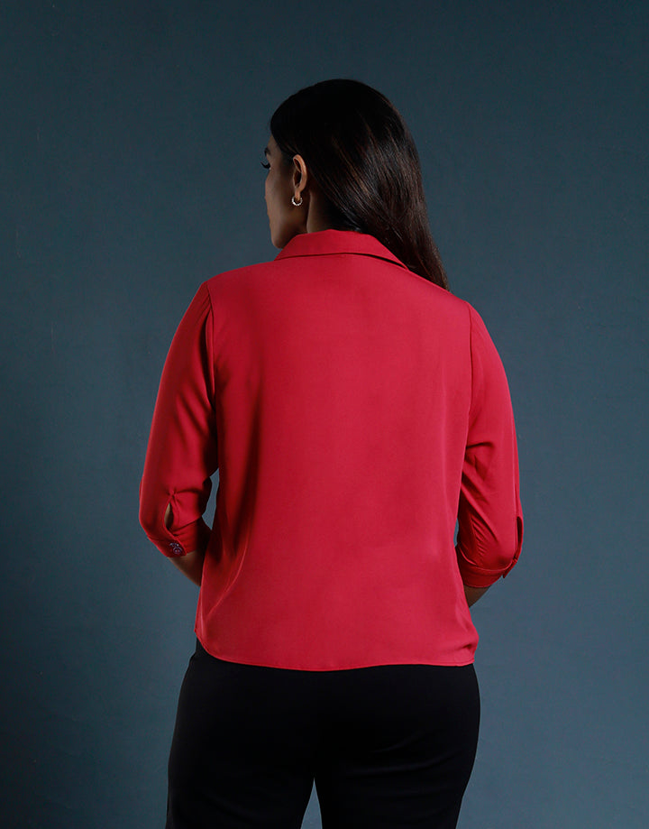 Collar Blouse with 3/4 Sleeve