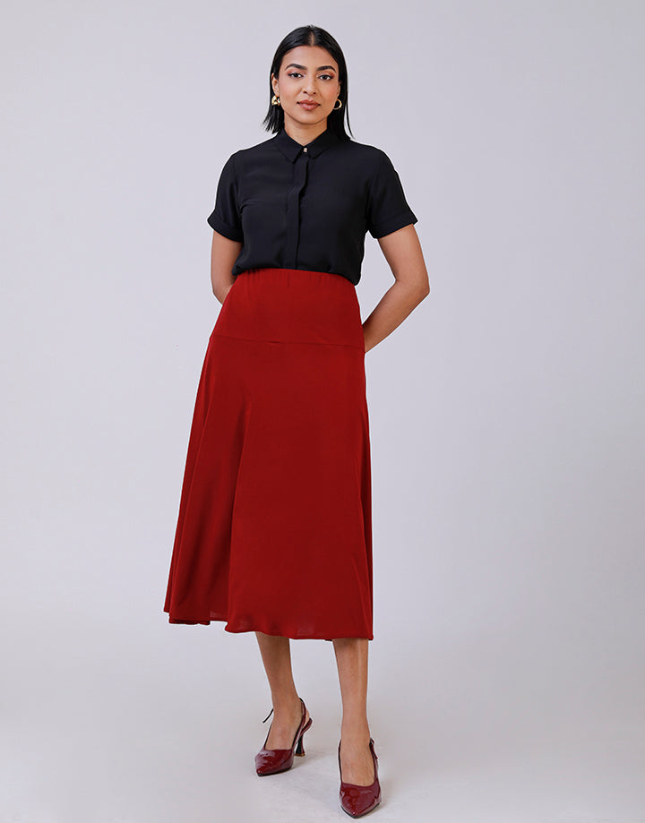 Collared Blouse with Short Sleeves