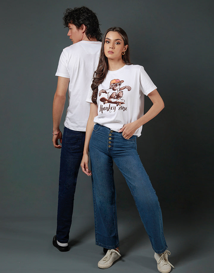 Crew Neck Unisex T-Shirt Monkey Print