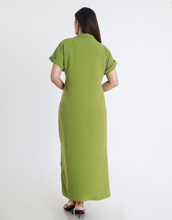 Cuban Collar Dress with Maggi Sleeves