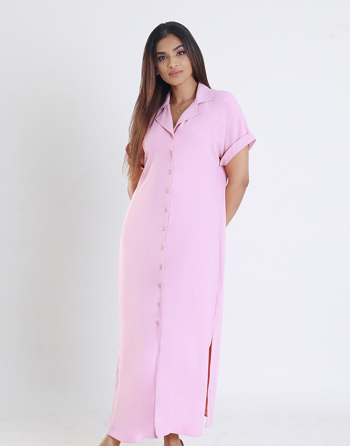 Cuban Collar Dress with Maggi Sleeves