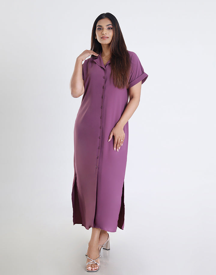 Cuban Collar Dress with Maggi Sleeves