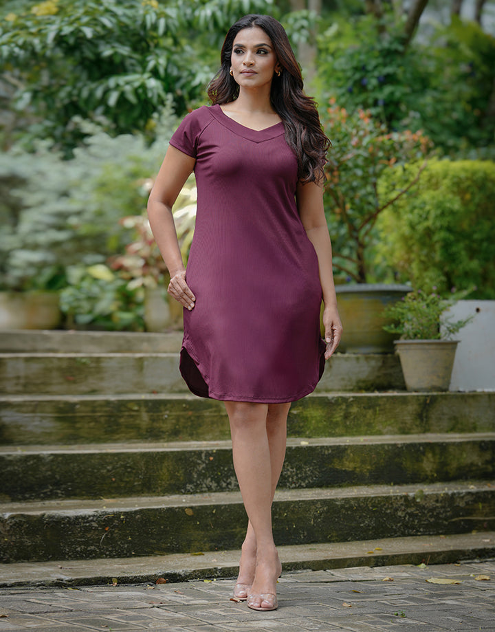 V-Neck Dress with Pockets