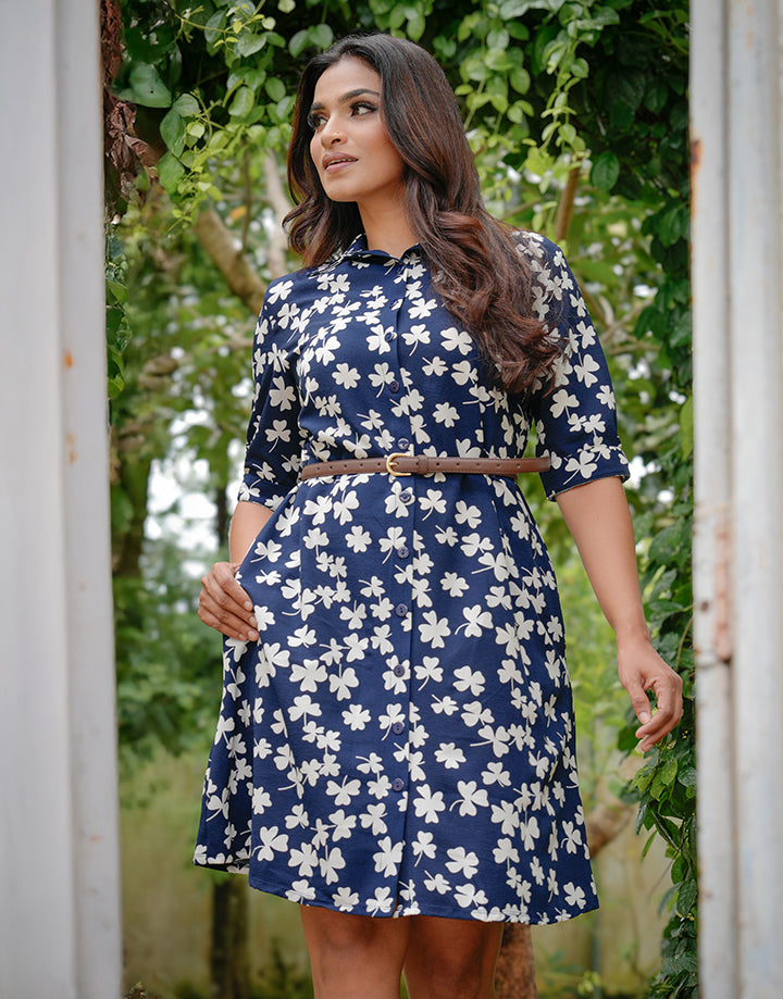 Floral Printed Dress with Pocket