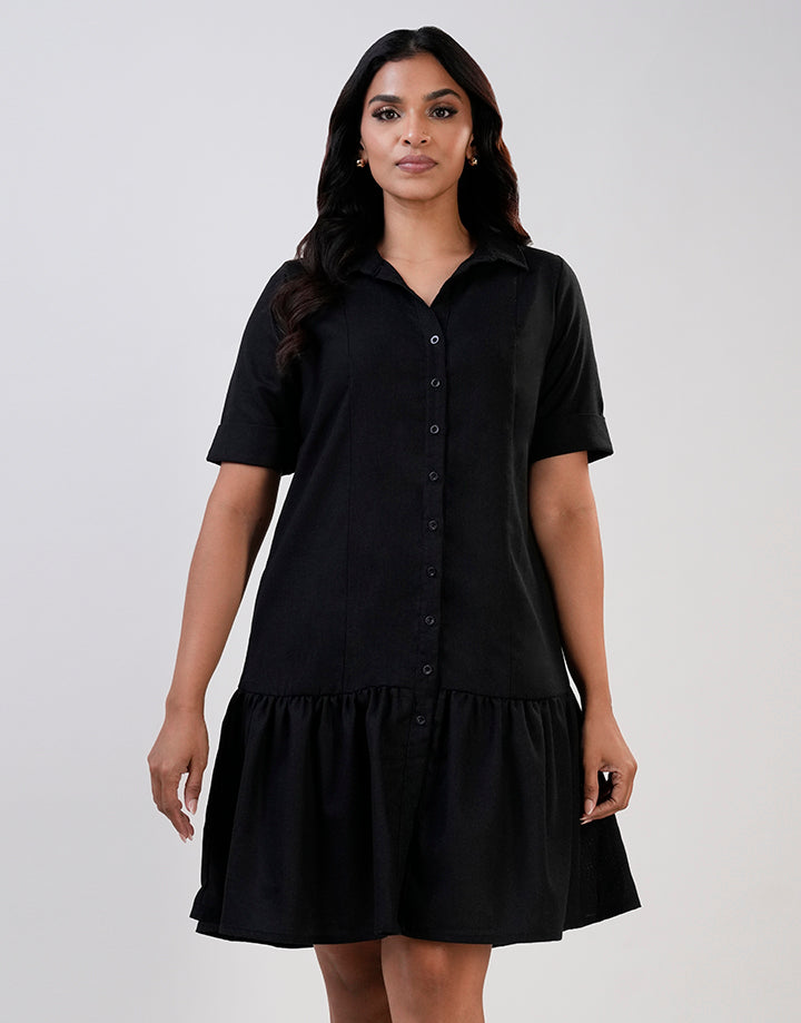 Short Sleeve Button Down Dress