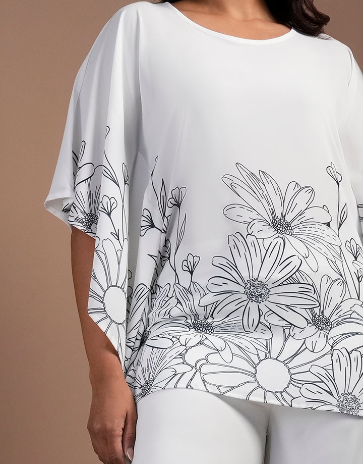 Floral Print Poncho Top