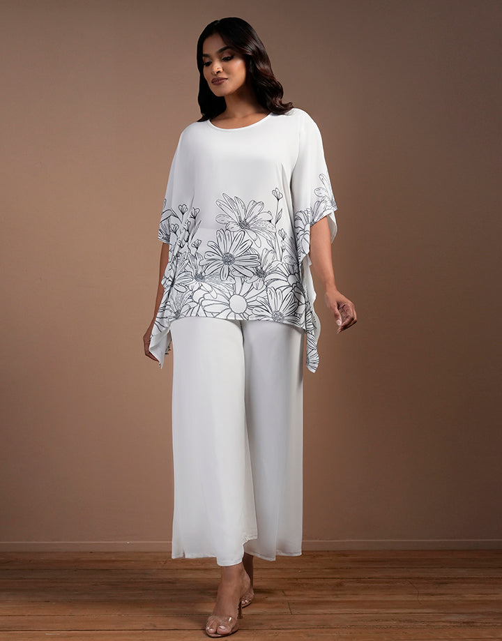 Floral Print Poncho Top