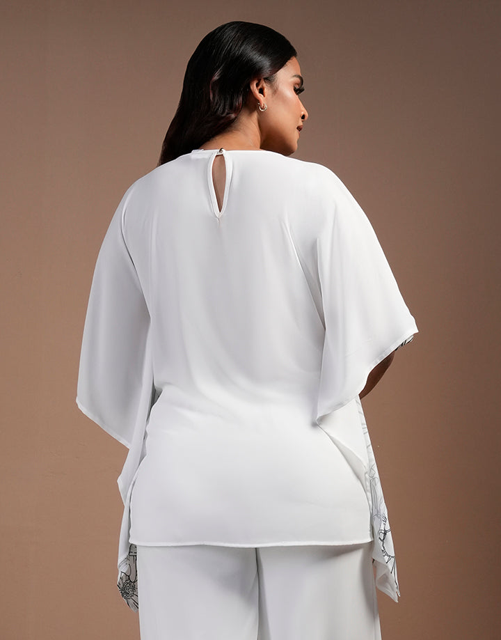 Floral Print Poncho Top