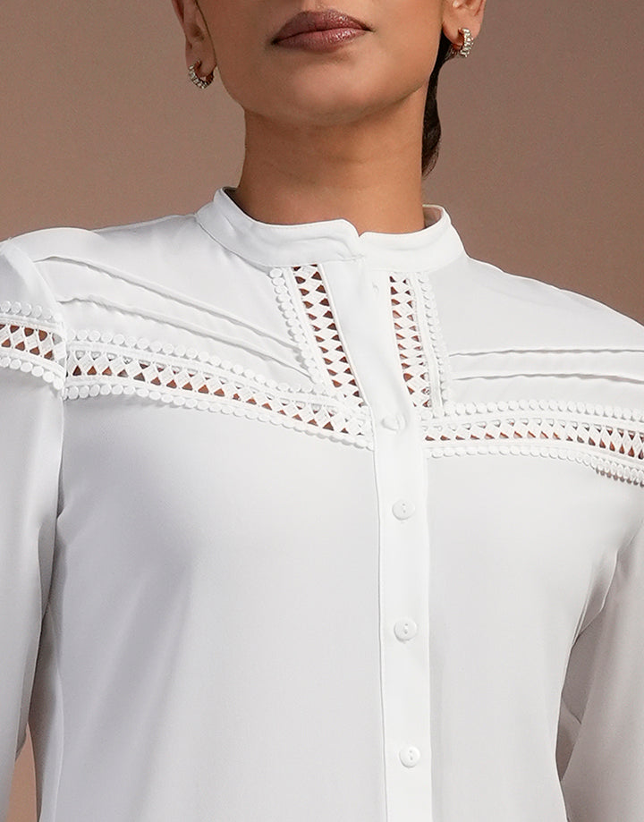 3/4 Sleeve Lace Detail Blouse