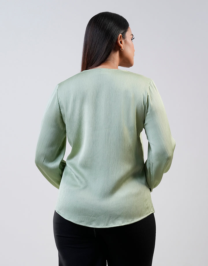 V-Neck Blouse with Long Sleeve