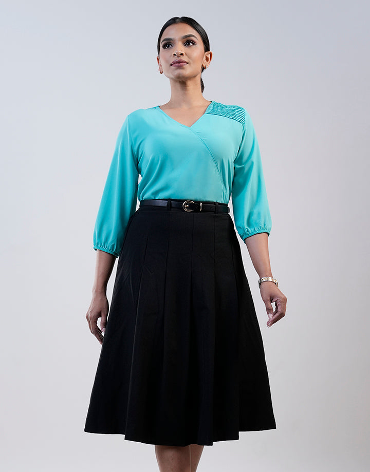 V-Neck Puff Sleeve Blouse