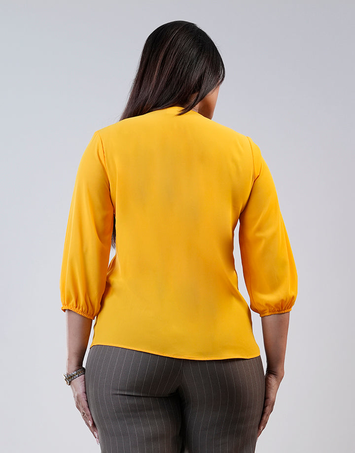 V-Neck Puff Sleeve Blouse