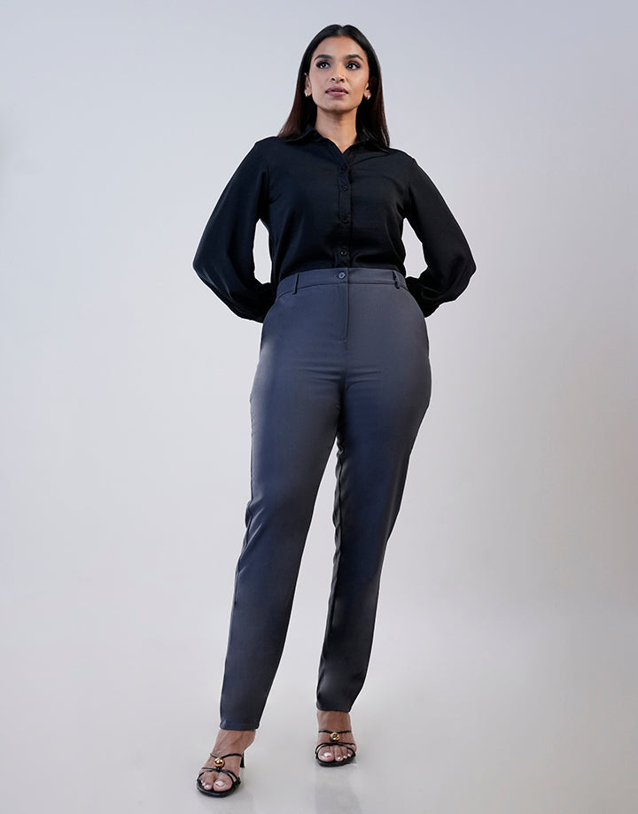 Plain Side Pockets Office Pant