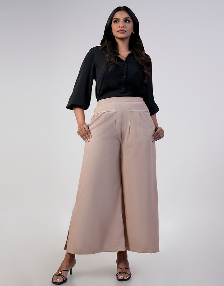 Wide Leg Pant with Waist Style Detail