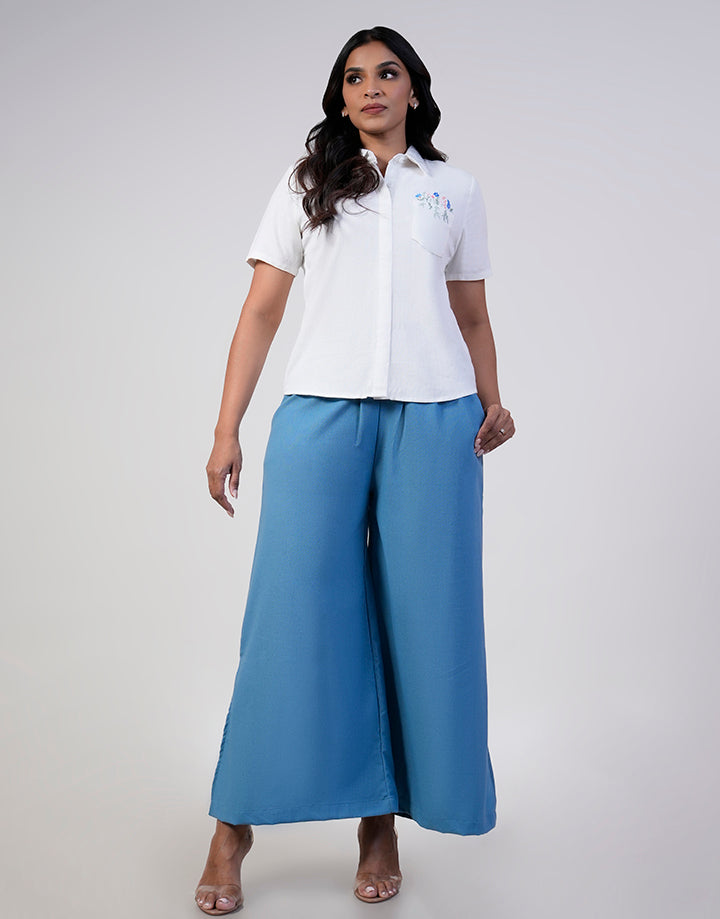Wide Leg Pant with Waist Style Detail