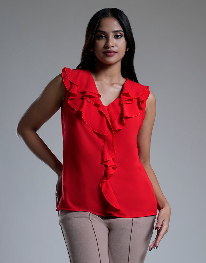 Sleeveless Ruffle Top – Spring & Summer
